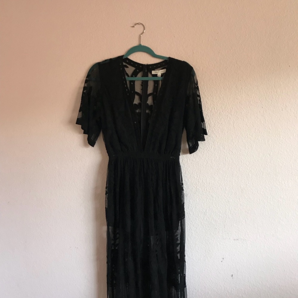 Black honey punch maxi dress